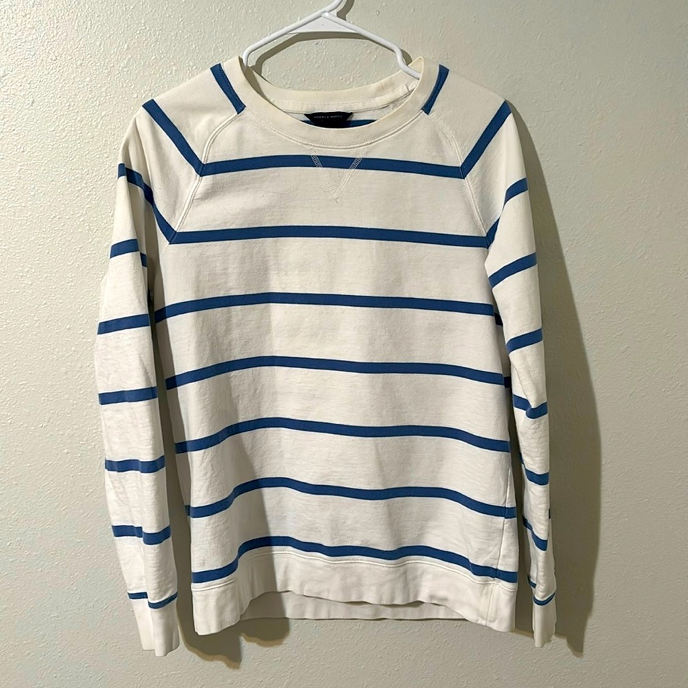 Tommy Hilfiger white and blue striped sweat shirt